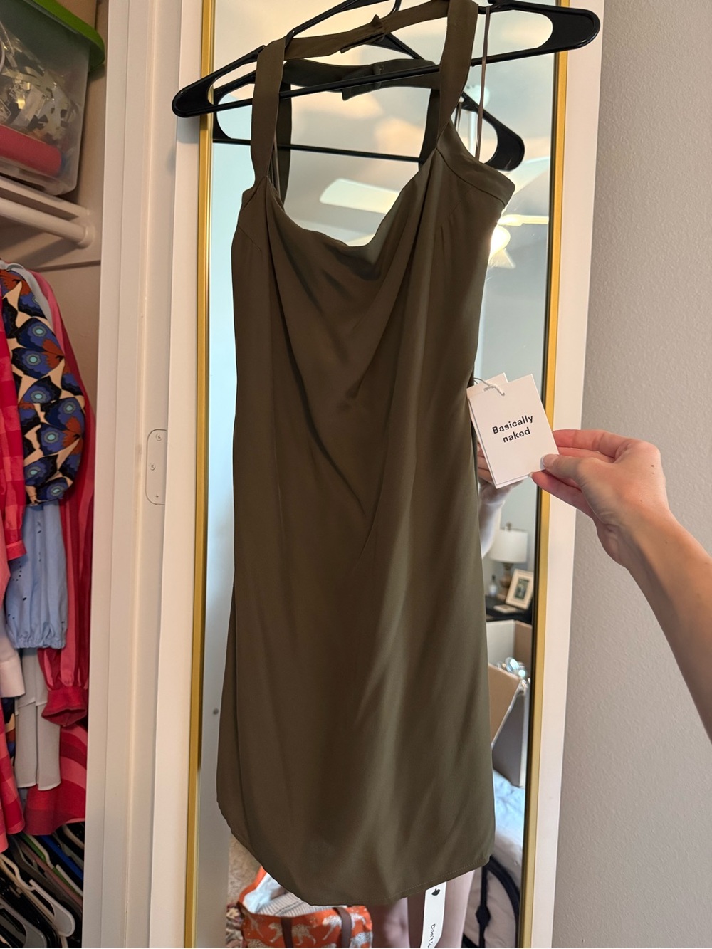 Reformation Olive Slip Mini Dress